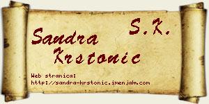 Sandra Krstonić vizit kartica